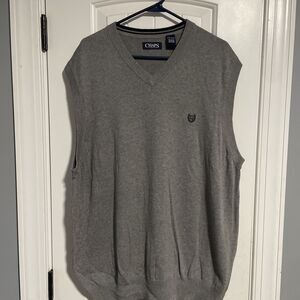 NEW CHAPS MENS‎ BIG AND TALL V-NECK GRAY SWEATER VEST 2XLT